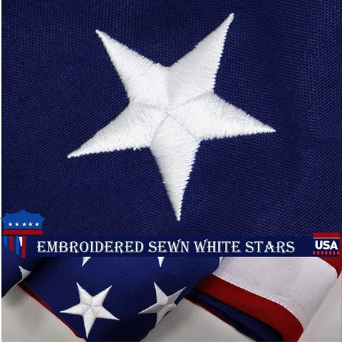 G128 - Bandera De Estados Unidos Con Estrellas Bordadas Y Ra