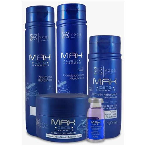 Kit Shampoo Cond. Mascara Leave-in Ampola Hidratante Voga