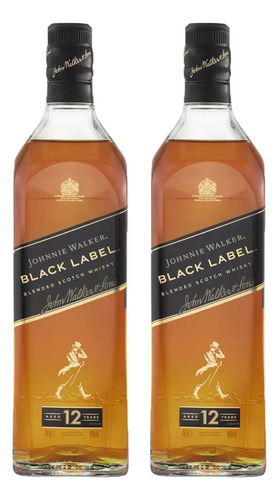Pack 2 Botellas Whisky Johnnie Walker Black Label 750 Ml