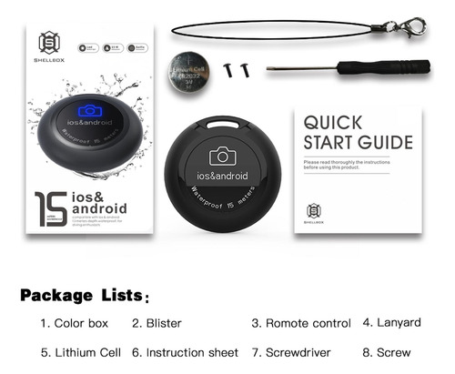 4 Ip68 Control Remoto Bluetooth A Prueba De Agua Mini
