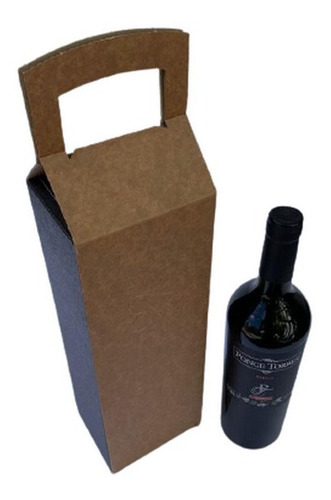 20 Caja Cartón Corrugado Reciclado Vino - 1 Botella 