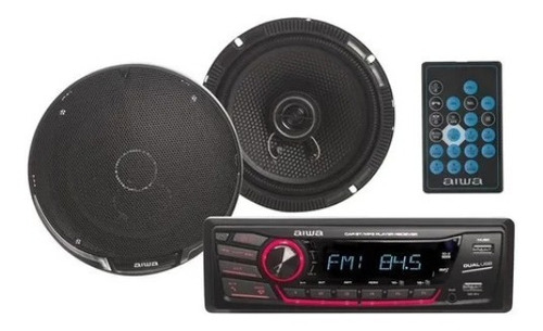 Combo Radio Bluetooth 1 Din + Parlante Auto Aiwa Caw-2016bt