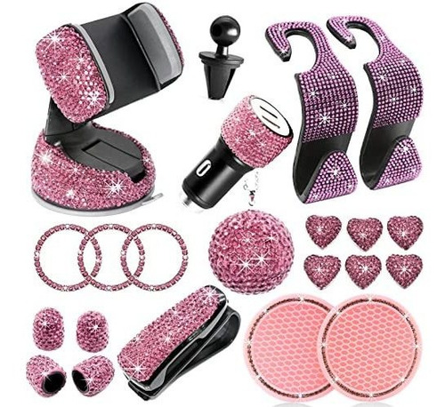 Maimeimi Bling Car Accesorios Set, 22 Piezas Bling Zzw3j