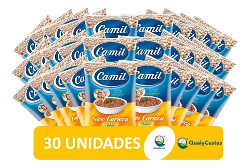 Feijão Carioca Tipo 1 Camil 1kg-fardo Com 30un. Envio Rapido