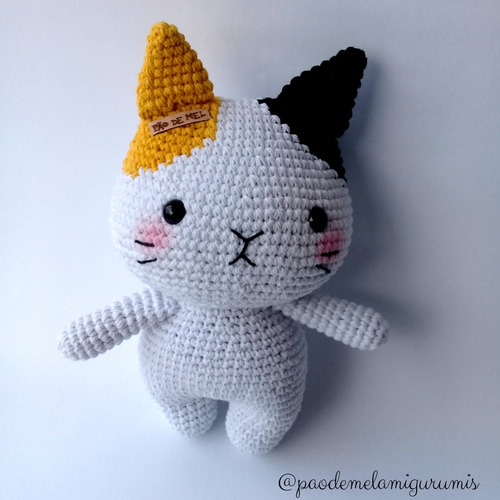 Imagem 2 de 4 de Amigurumi Gatinho De Crochê Gato Decoração Brinquedo Present