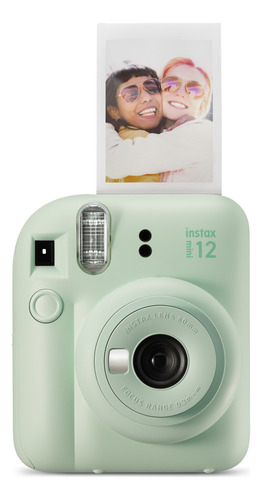 Kit Câmera Instax Mini 12 + 10 Fotos Macaron + Bolsa Verde