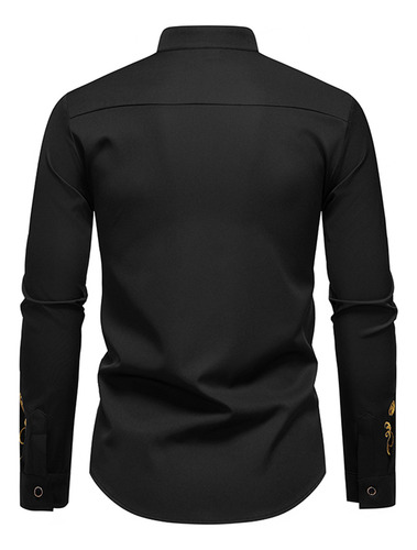 Camisetas De Manga Larga Con Botones Y Estampado Casual Para