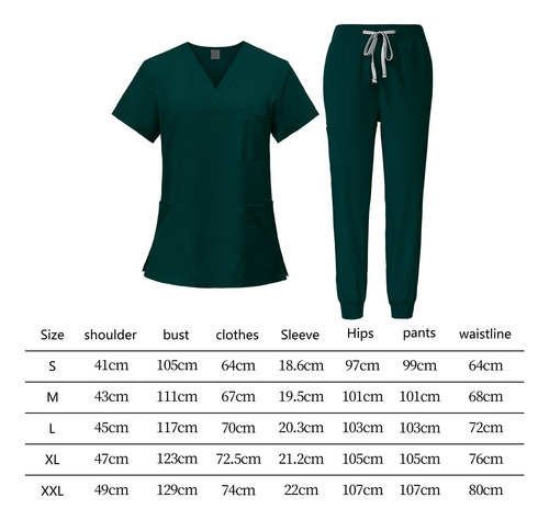Conjunto De Ropa Para Mujer, Traje De Enfermería - Escote