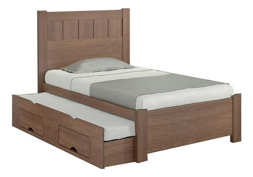Cama bicama D'Doro Móveis Primícia 1 corpo cor ypê fabricado em mdf