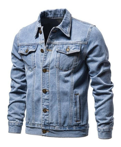 Chaqueta De Hombre Negro Y Azul Jeans De Mezclilla Premium