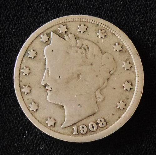 Estados Unidos 5 Cents 1908 Bueno Km 112