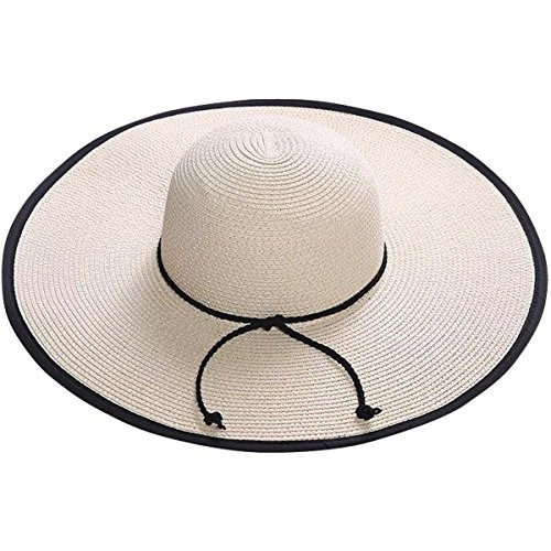Sombrero De Paja Para Mujer Con Ala Ancha Plegable