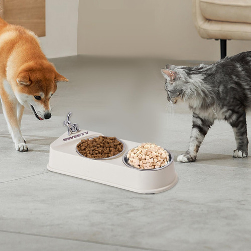 Platos De Comida Dobles Para Mascotas Cuenco De Agua Doble P