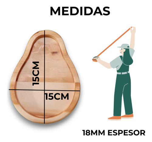 Tabla Bandeja Palta Madera Euca Picada Kit X3 Marrón Claro