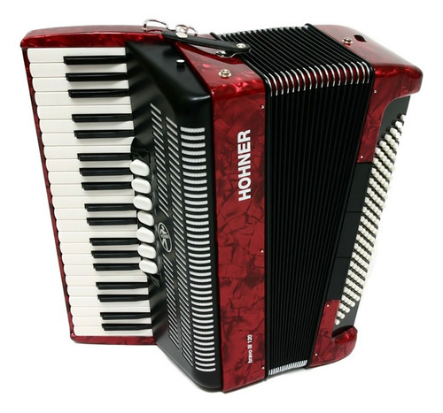 Hohner A16832 Bravo Acordeon A Piano 120 Bajos Color Rojo