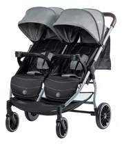 Comprar Coche Para Bebe Gemelar +cubrepié + Bandejas Color Gris Oscuro Cubrepie Bandejas Chasis Aluminio