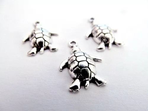 100 Dijes Tortuga De Mar Tortuguitas Para Colgar Metal