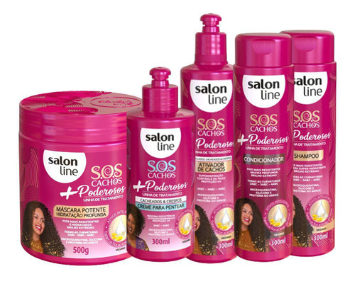 Kit Salon Line S O S Cachos Poderosos Completo 5 Produtos