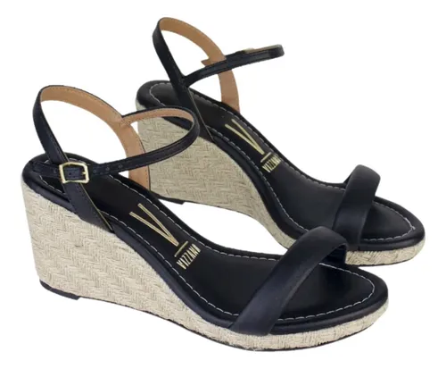 Sandalia anabela best sale vizzano salto medio
