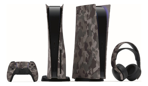 Cover Carcasa Para Consola Playstation 5 Ps5 Standard Ed Color Gray Camo