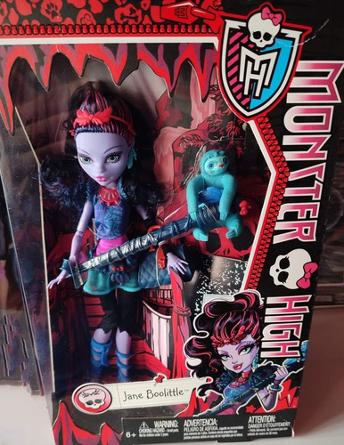 Muñeca Monster High Original Sellada Jane Con Mascota