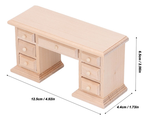 Escritorio De Oficina Doll House 1:12 Modelos De Mesa En Min