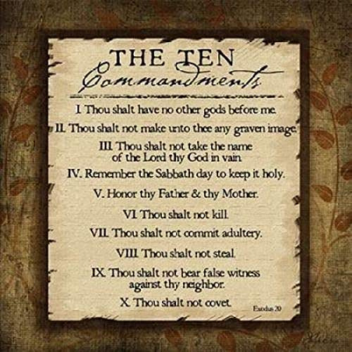 The Ten Commandments Poster Print By Jennifer Pugh, (12...