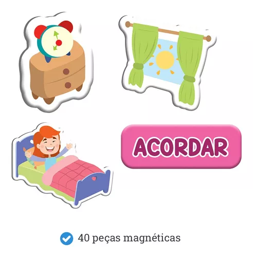 Minha Rotina - Jogo Divertido para o dia-a-dia - Brinquedos Educativos  Pedagógicos de Madeira