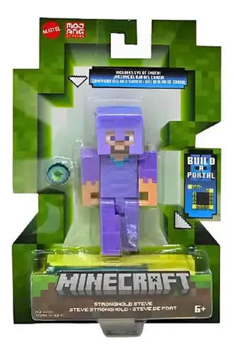 Boneco Minecraft Steve 20cm Musical + Luz Kit 3 Minecraft