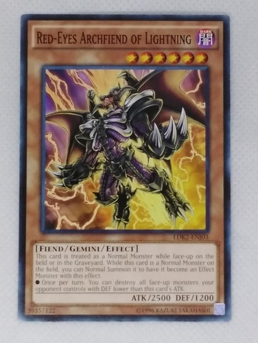 Red Eyes Archfiend Of Lightning Yugioh Archidemonio ComĂșn (Usado)