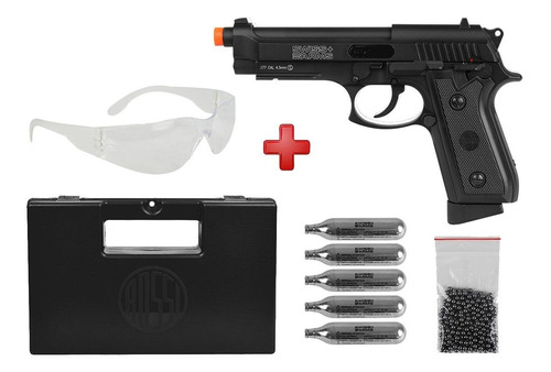 Pistola Pressão Nova Co2 Swiss Arms P92 Full Metal 4.5 + Kit