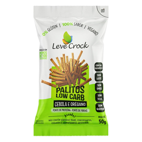 Imagem 1 de 1 de Biscoito Palito Low Carb Cebola e Orégano Leve Crock Pacote 50g