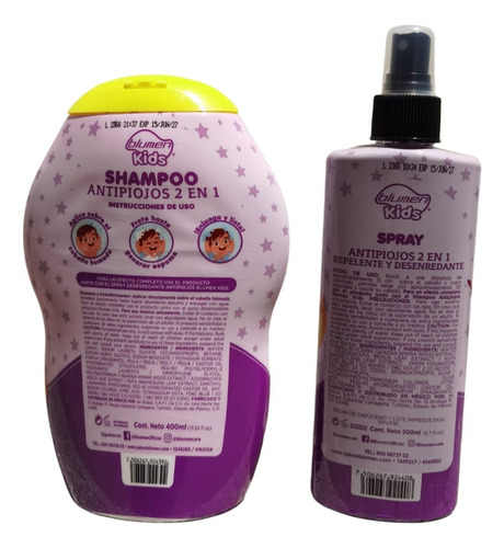 Blumen Shampoo Y Spray Antipiojos 2 En 1 Aroma Berries