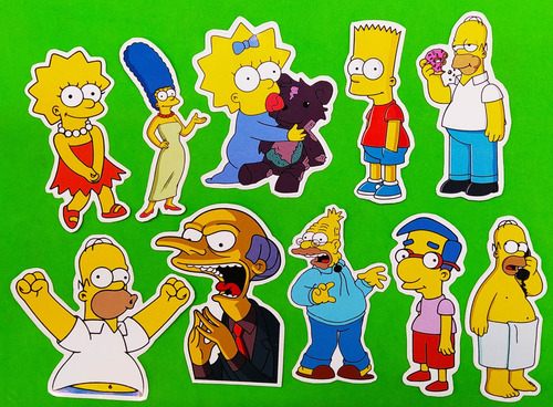 22 Calcomanías 10cm Palta Simpsons Dalí Calaveras Pitbull Y+