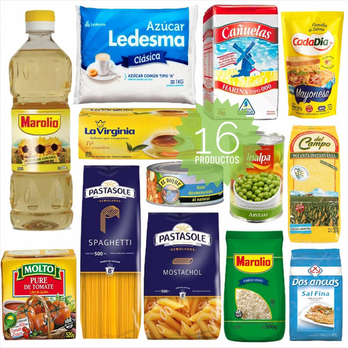 Combo De Mercaderia X 16 Productos / Canasta Bssica Alimento