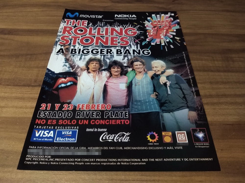 (pd801) Publicidad The Rolling Stones River Plate * 2006