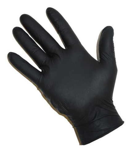 Guantes De Nitrilo Negro X 100unds Super Grueso Flex