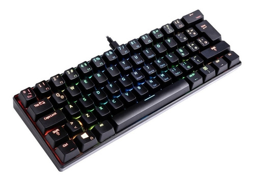 Imagen 2 de 2 de Teclado gamer VSG Mintaka QWERTY Kailh Brown español latinoamérica color negro con luz RGB