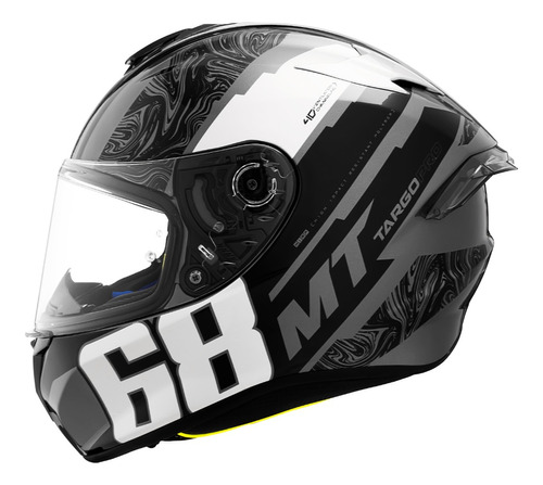 Casco Moto Mt Targo Pro Welcome F2 Gris Brillo Integral