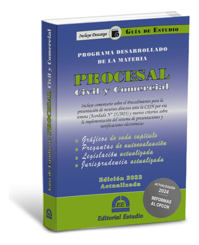Guía De Estudio Procesal Civil -última Edición- Ed. Estudio