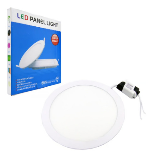 Foco Led Panel 18 Watt Embutido Redondo Luz Fria