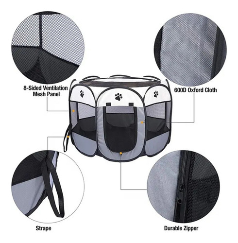 Corral Plegable Octagonal Para Mascota Chica