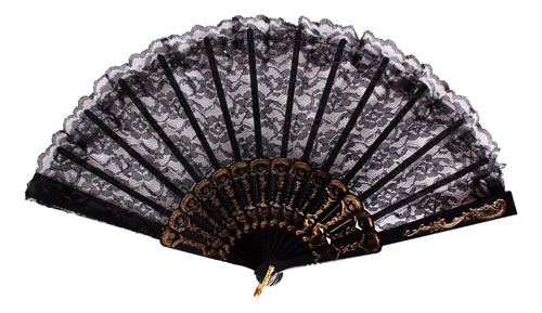 Abanico Floral Plegable De Encaje Para Mujer Elegante Y Ve
