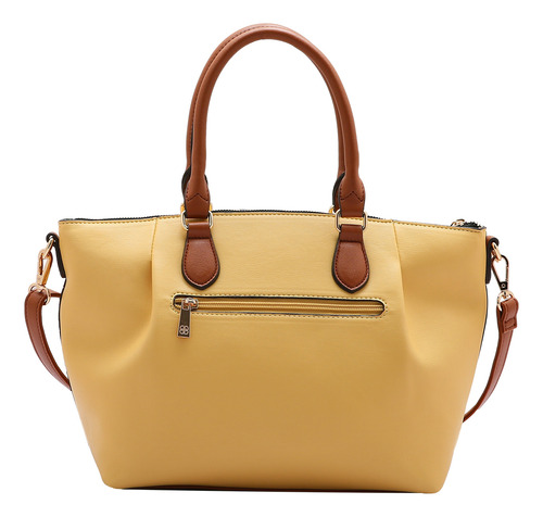 Bolsa Feminina Chenson Média Texturizada Alça Dupla Cor Amarelo