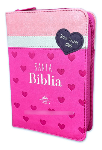 Biblia De Bolsillo Con Cierre Rv1960 Imit Piel Fucsia/blanco