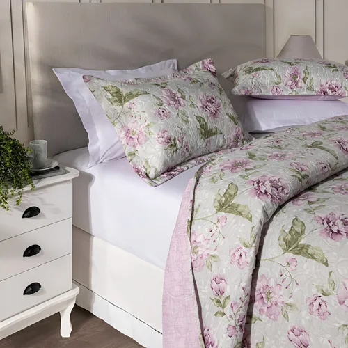 Kit Cobre Leito Colcha Queen 3 Peças Boutis Dupla Face Matelado V...