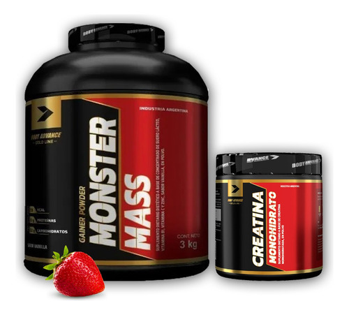 Monster Mass 3 Kg Frutilla + Creatina 150 Gr Body Advance