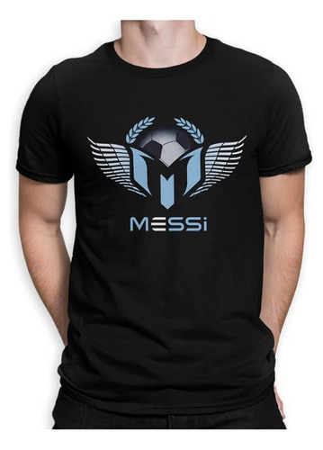 Polera Unisex Messi Lionel Futbol Logo Alas Estampado