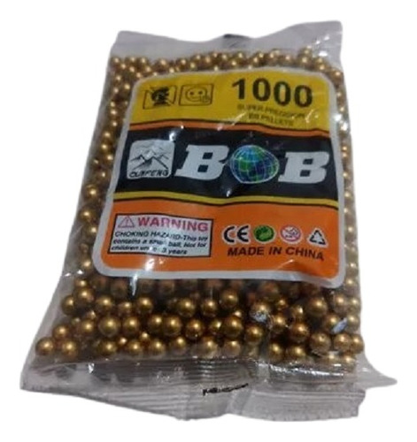 Pack 2 Mil Balines Dorados Plasticos Bullets Bb Pellets 6mm