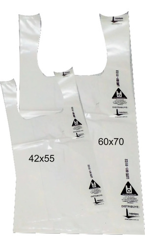 Camiseta Bolsa Reutilizable 42x55 Super Fuerte - Pack X 100